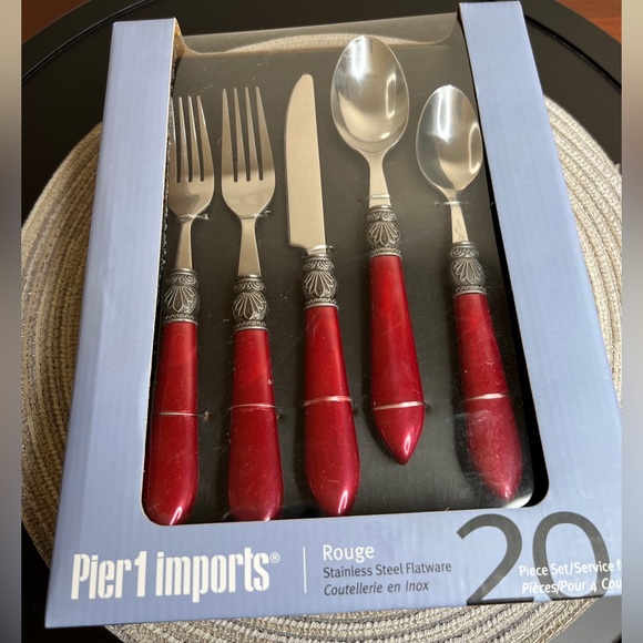 Pier 1 Dining Pier Imports Rouge Stainless Steel Flatware 2 Piece Set Service For 4 Poshmark